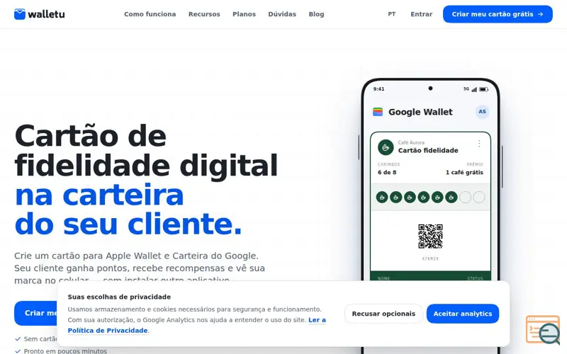 Screenshot of WalletU