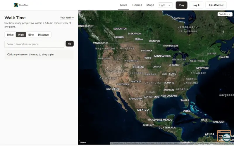 Screenshot of Blockatlas, a launch using US Census Bureau API