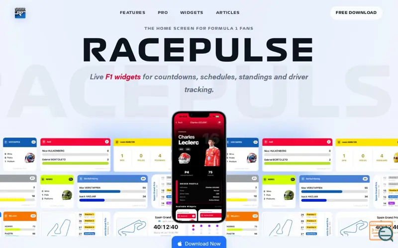 Screenshot of RacePulse