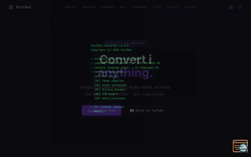 Screenshot of MiniMax Converter