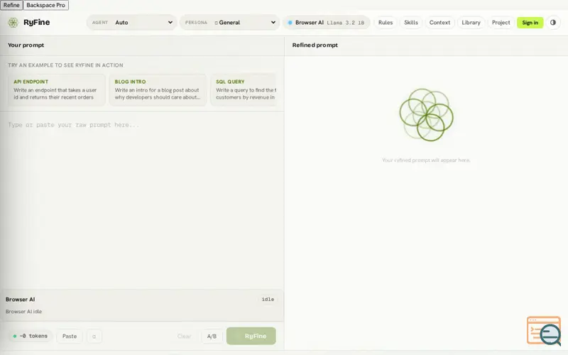 Screenshot of RyFine