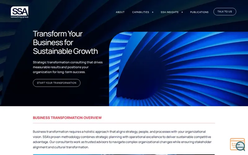 Screenshot of Business Transformation Consulting