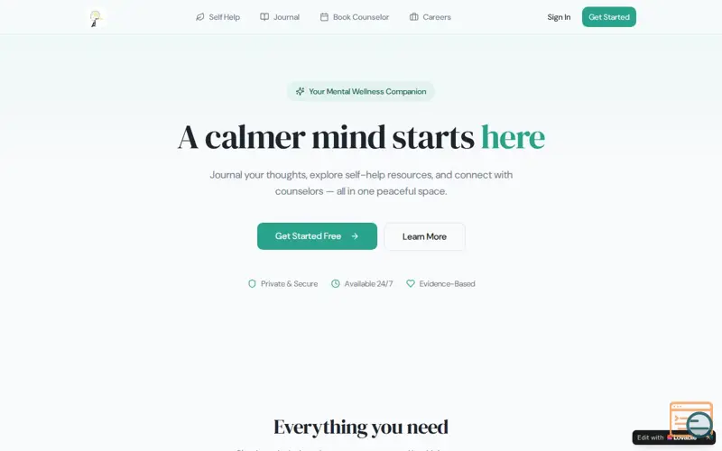 Screenshot of WellMindAi