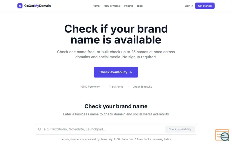 Screenshot of BrandCheckr