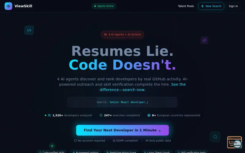 Screenshot of ViewSkill