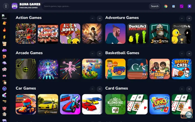 Screenshot of BunaGames