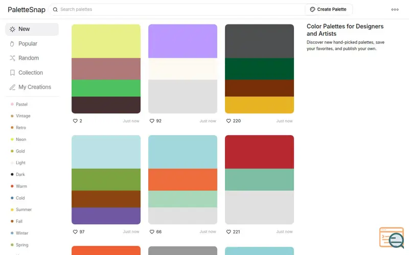 Screenshot of PaletteSnap