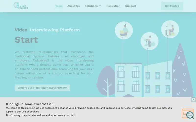 Screenshot of Video Interviewing Platform