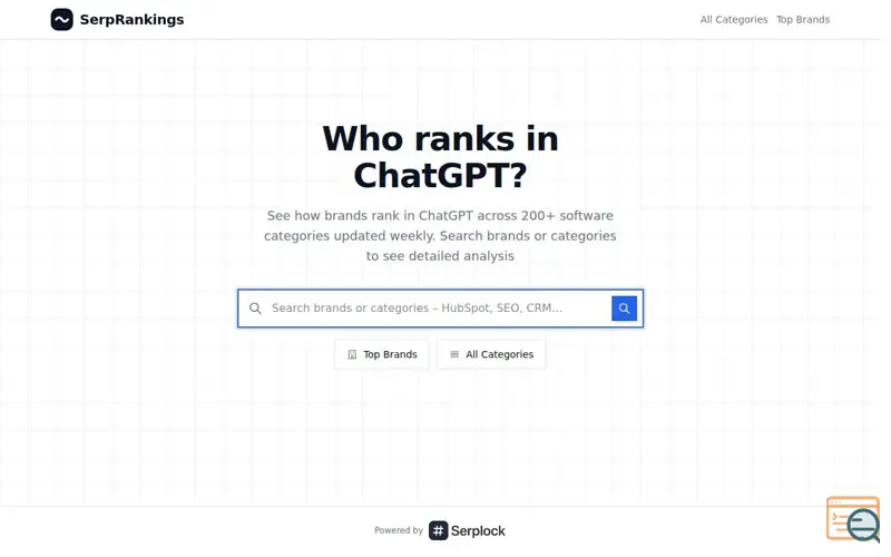 Screenshot of Who Ranks in ChatGPT? – Free AI Visibility Index