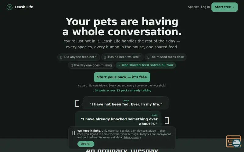 Screenshot of Leash Life