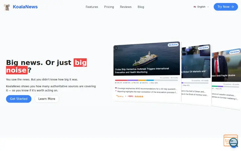 Screenshot of KoalaNews