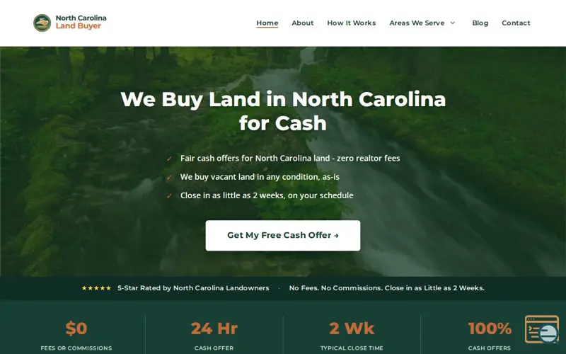 Screenshot of North Carolina Land Buyer