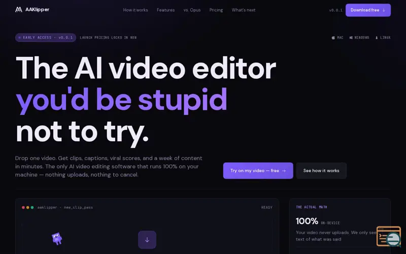 Screenshot of AAKlipper