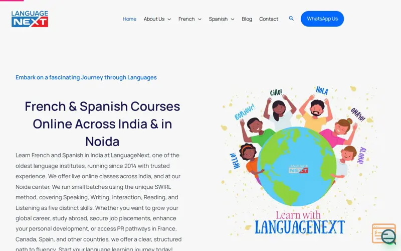 Screenshot of LanguageNext, a launch using Spectra
