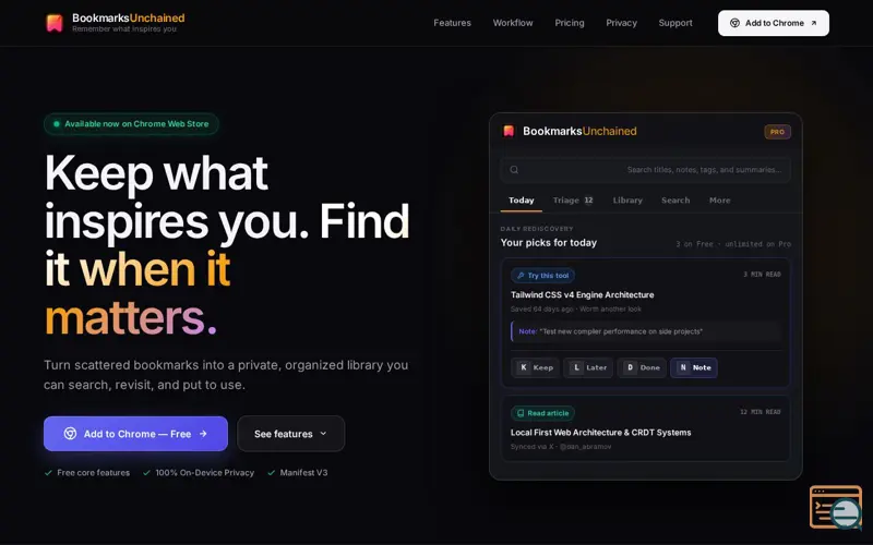 Screenshot of Never forget inspo - BookmarksUnchained 