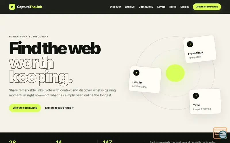 Screenshot of Discover and verify links worth sharing