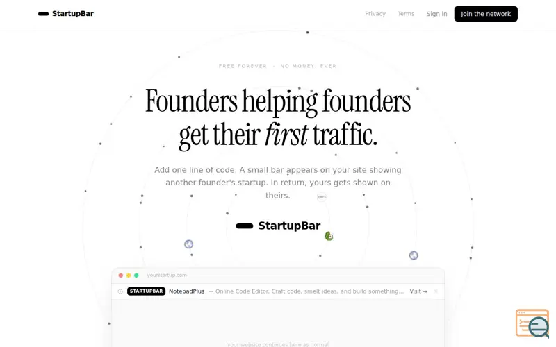 Screenshot of StartupBar