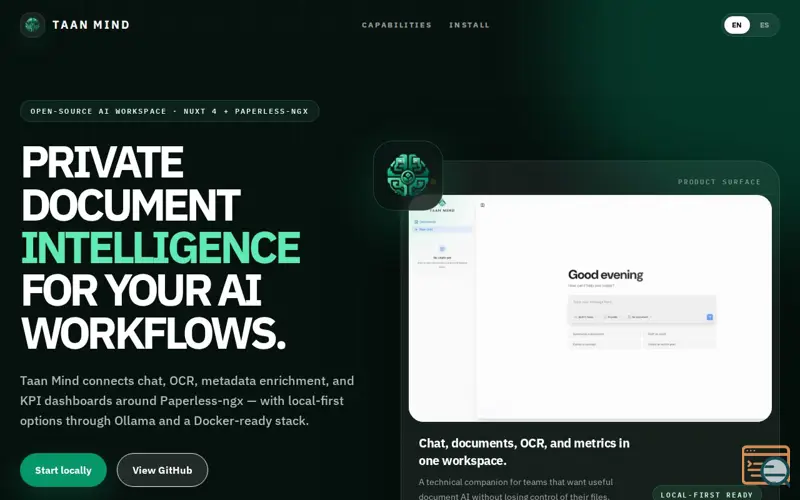 Screenshot of Taan Mind