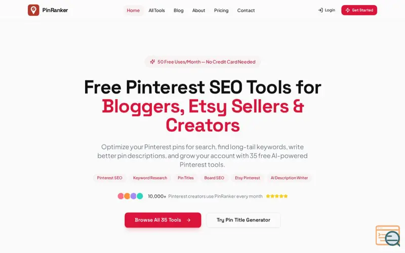 Screenshot of PinRanker