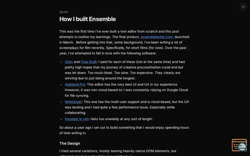 Screenshot of I Built Ensemble