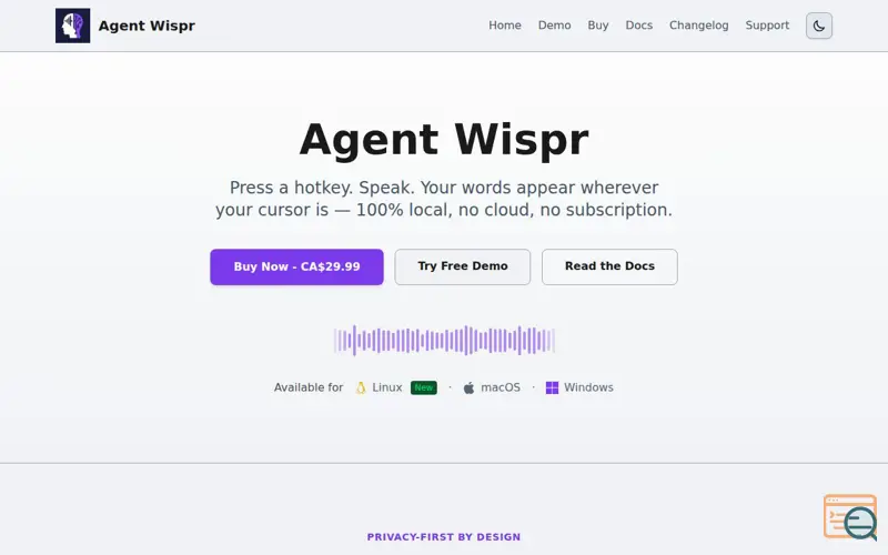 Screenshot of Agent Wispr