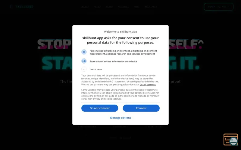 Screenshot of SkillHunt