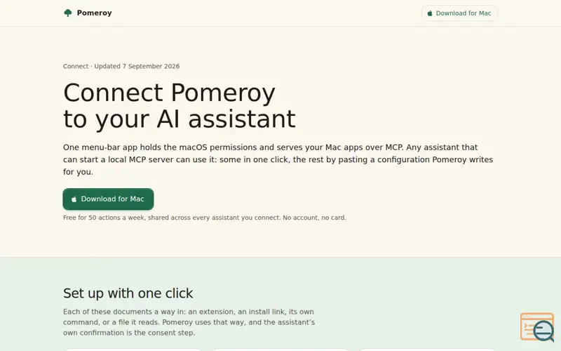 Screenshot of Pomeroy, a launch using 1000AI.best