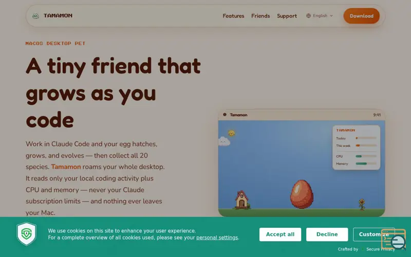 Screenshot of Tamamon
