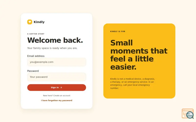 Screenshot of Kindly