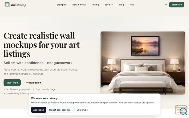 Screenshot of WallMockup