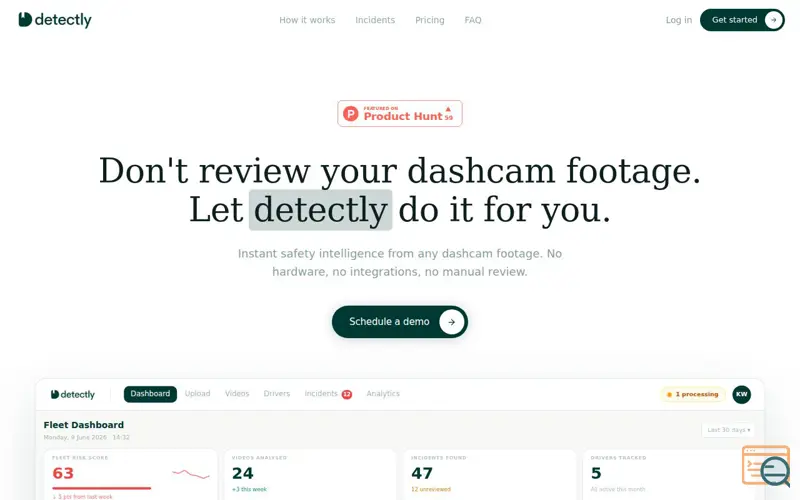 Screenshot of detectly