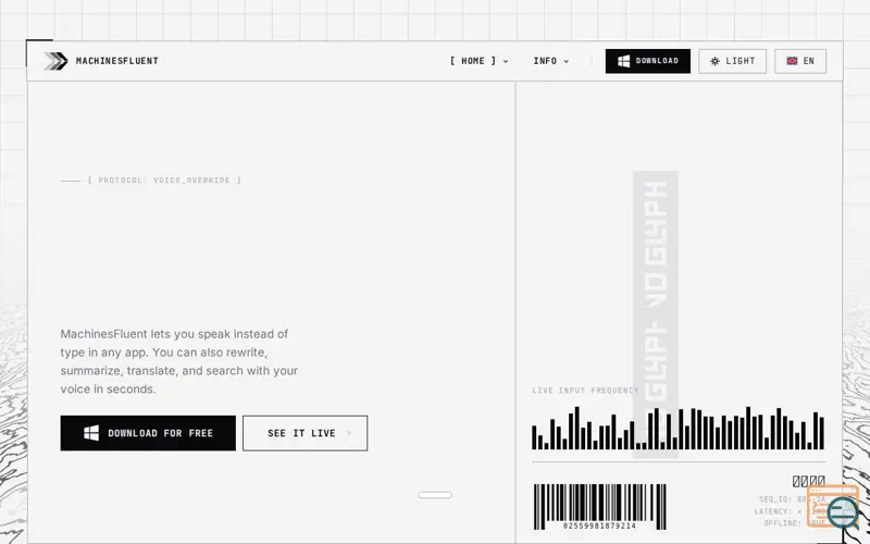 Screenshot of MachinesFluent