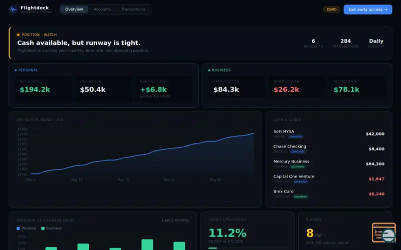 Screenshot of Flightdeck