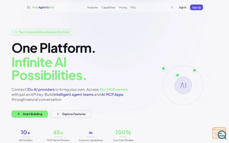 Screenshot of NewAgentsHub