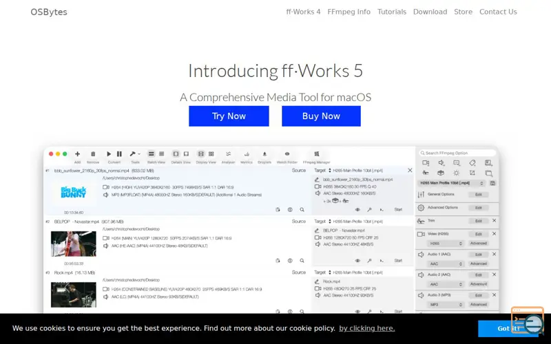 Screenshot of ffWorks 5.1.2