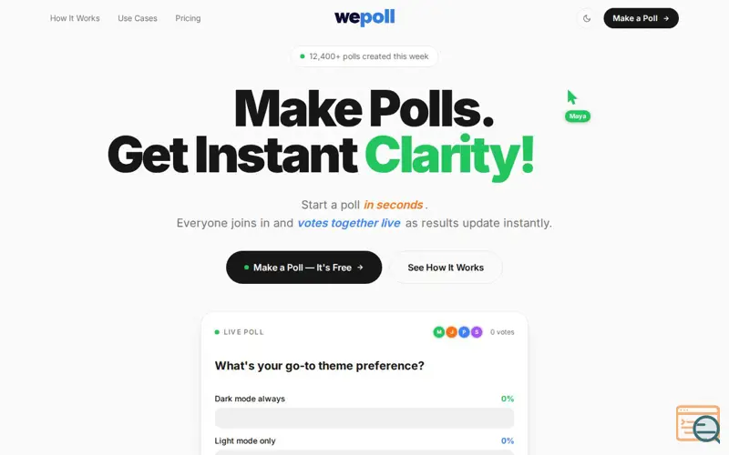 Screenshot of WePoll