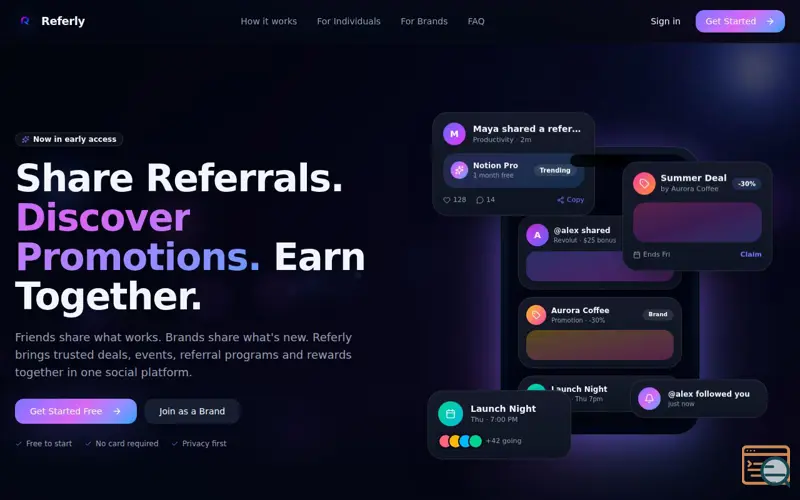 Screenshot of Referly