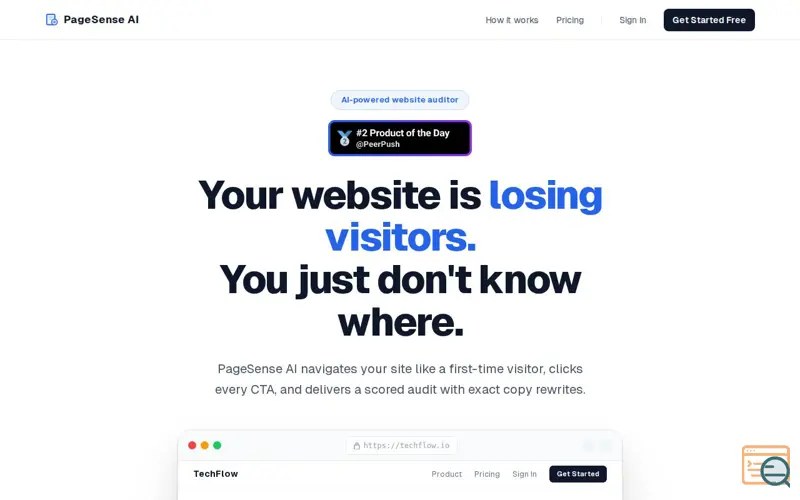Screenshot of PageSense AI