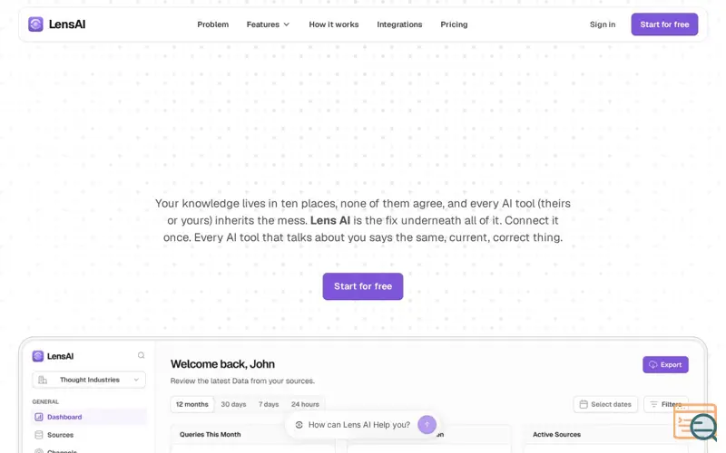 Screenshot of Lens AI
