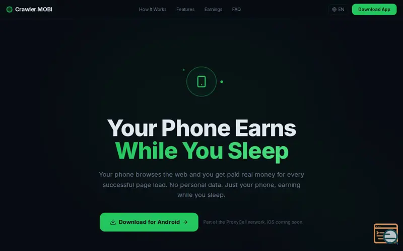 Screenshot of Crawler.MOBI