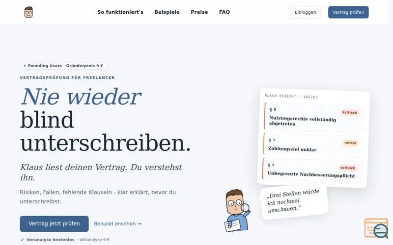 Screenshot of Klauselklaus