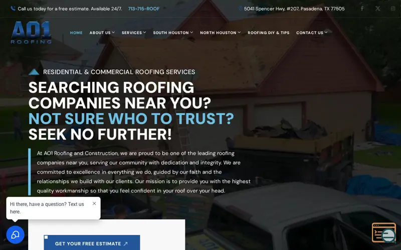 Screenshot of AO1 Roofing and Construction LLC
