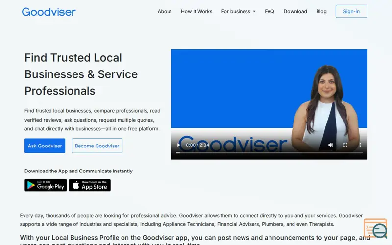 Screenshot of Goodviser
