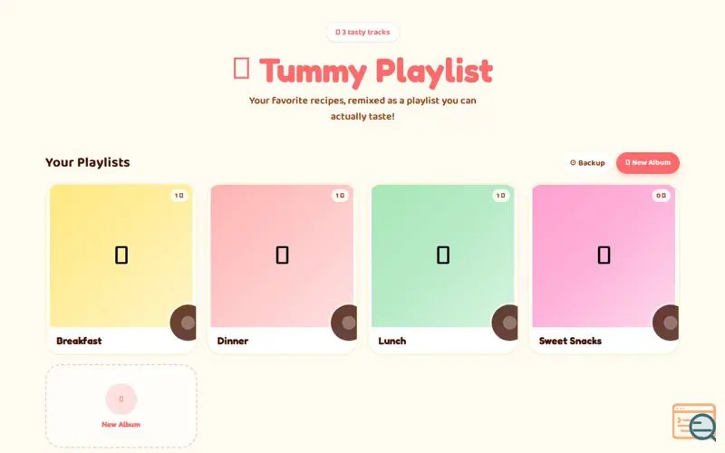 Screenshot of Tummy Playlist
