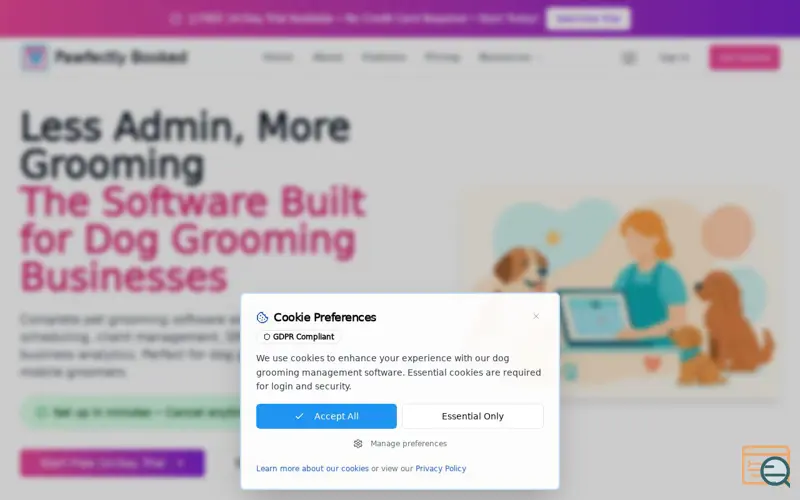 Screenshot of Pawfectly Booked