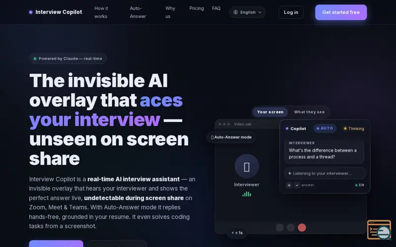 Screenshot of Interview Copilot