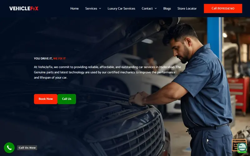 Screenshot of - Car Services & Repair in Hyderabad
