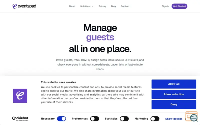 Screenshot of Eventspad