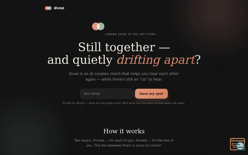 Screenshot of dvoe