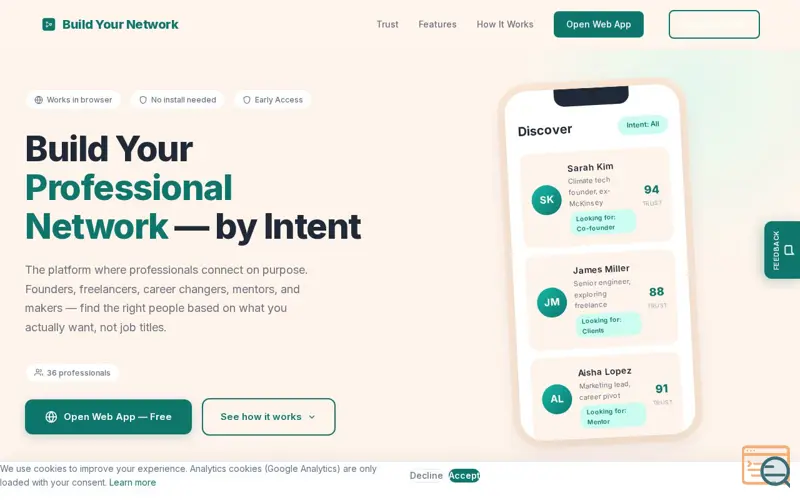 Screenshot of Build Your Network